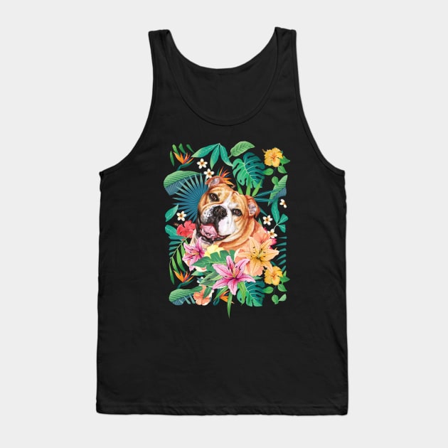 Tropical Fawn English Bulldog 1 Tank Top by LulululuPainting